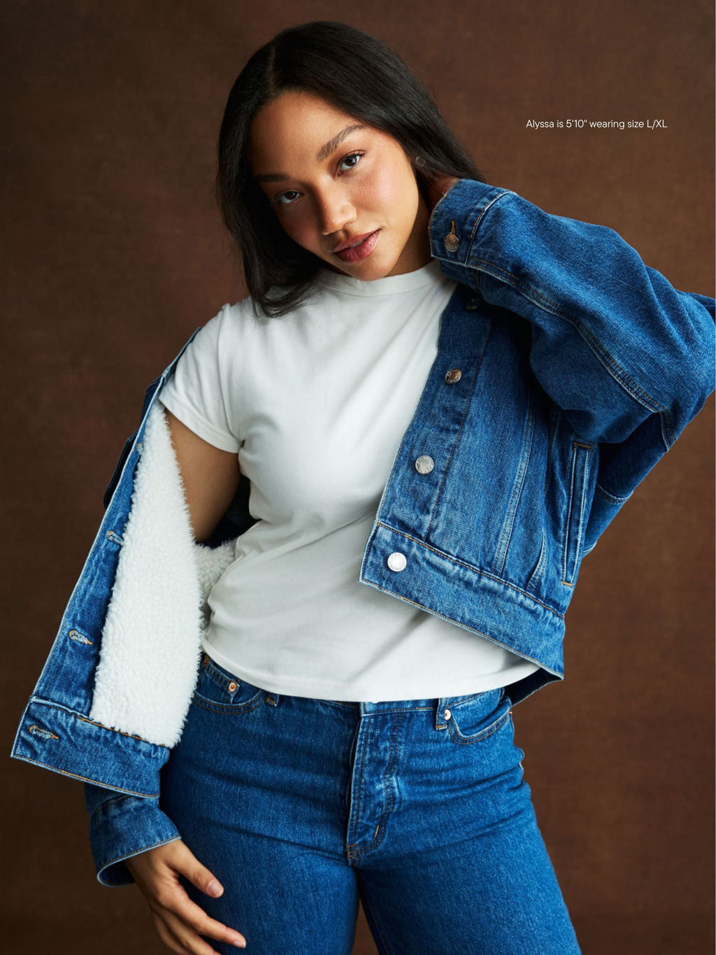 Oversized Sherpa Lined Denim Jacket