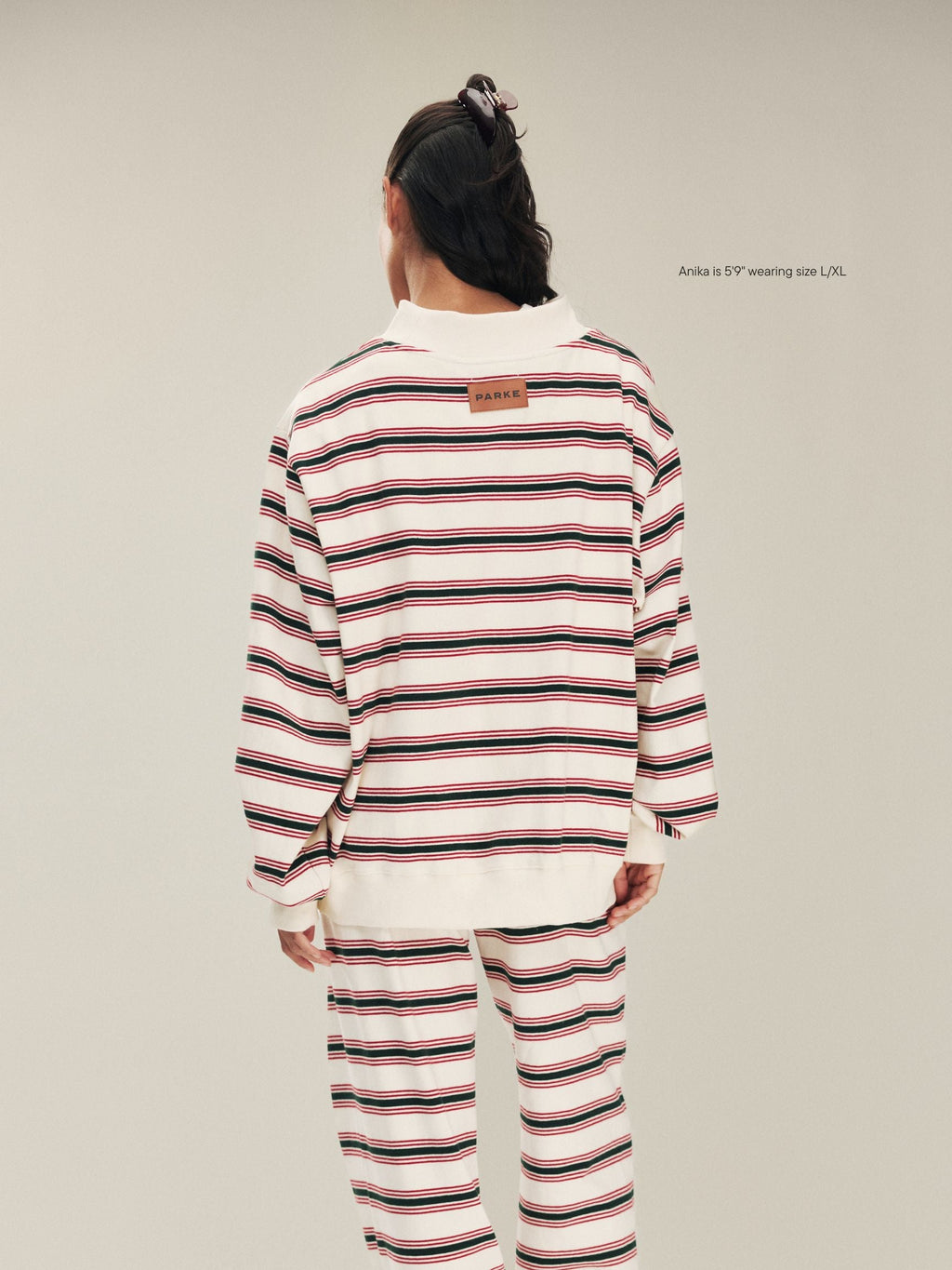 Holiday Striped Mockneck Pullover