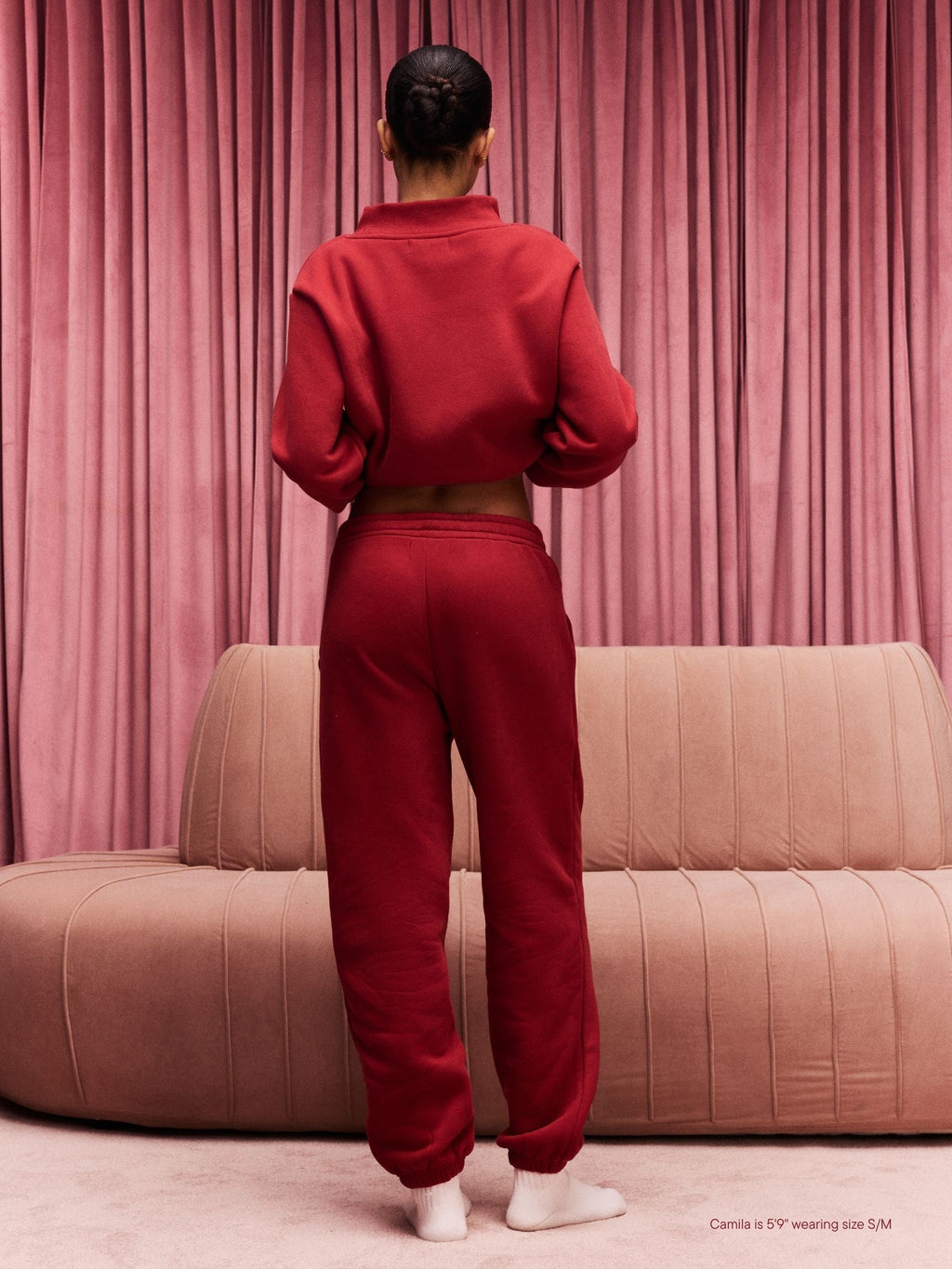 Drawstring Unisex Sweatpants - Crimson