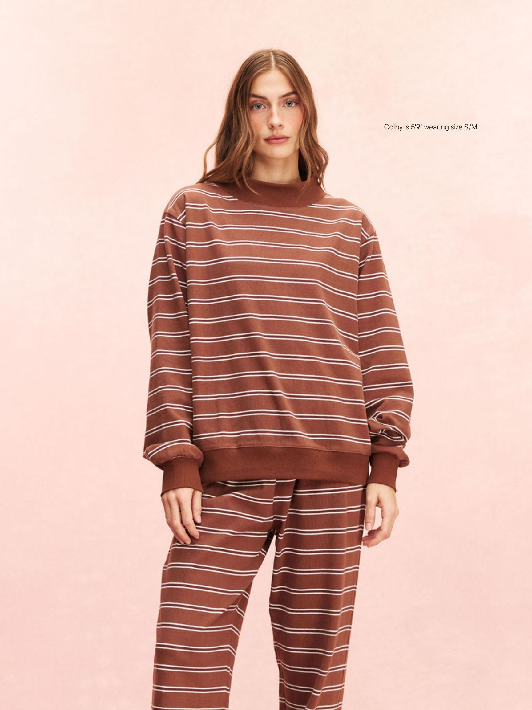 Striped Mockneck Pullover
