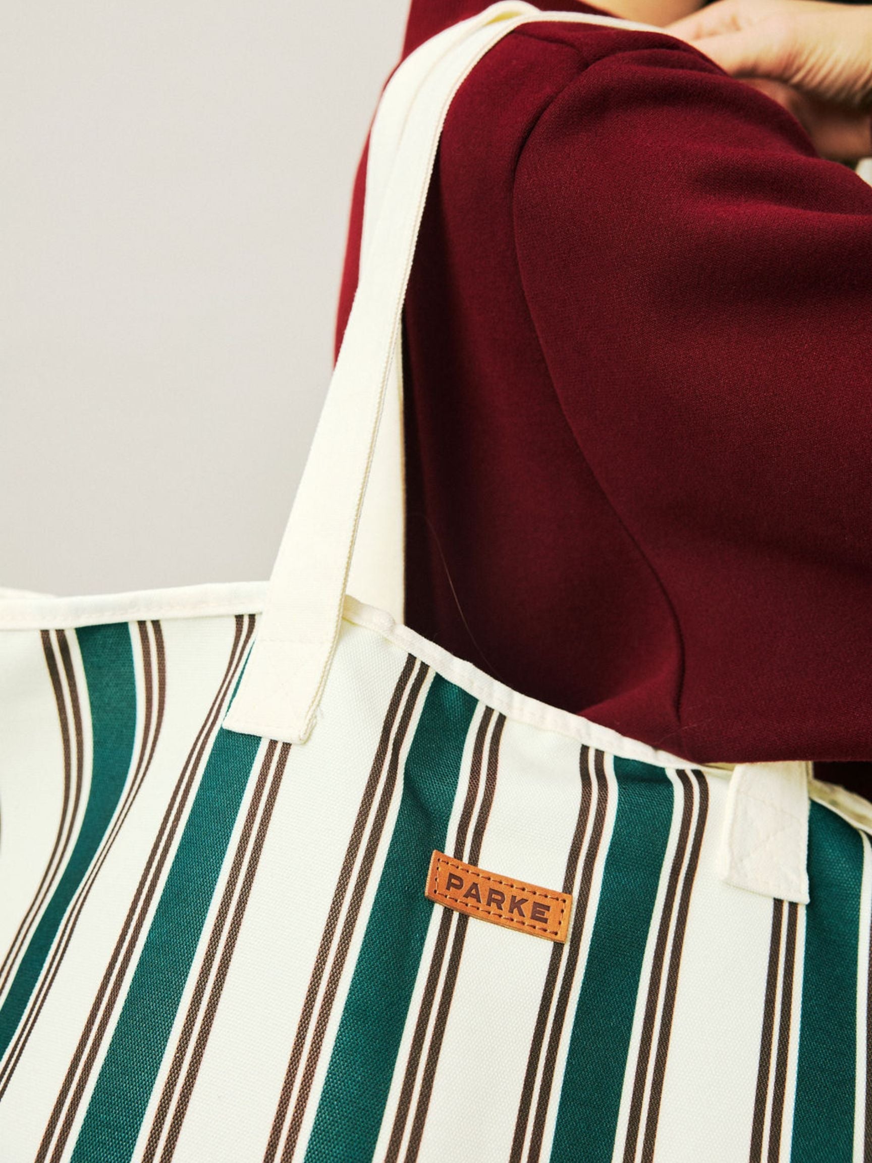 Holiday Striped Oversized Tote