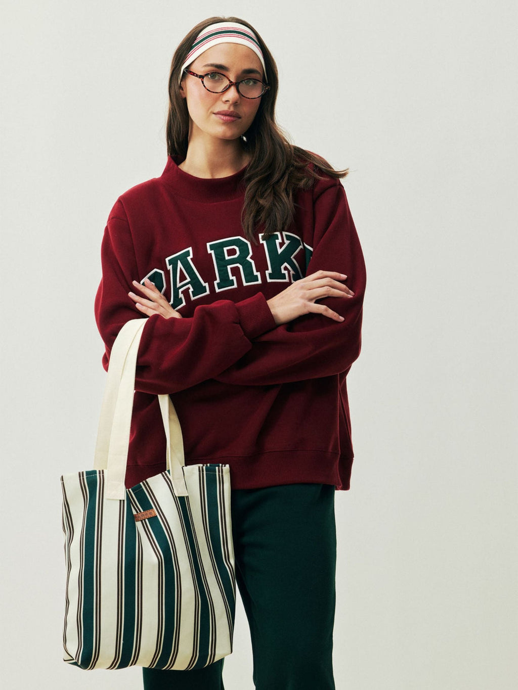 Holiday Striped Tote