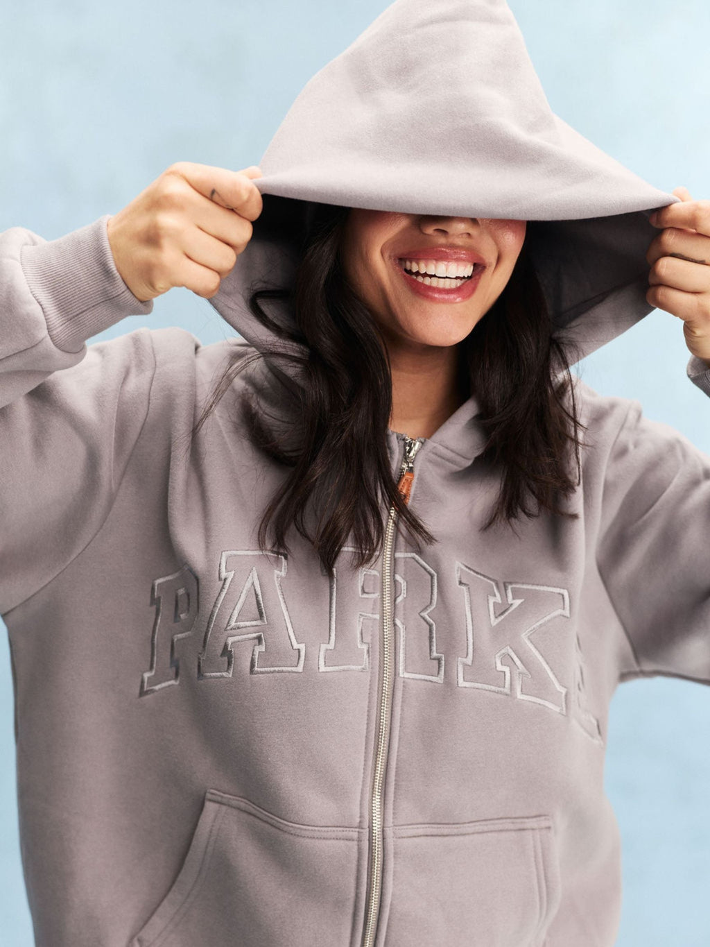 Monochrome Varsity Zip Up Hoodie