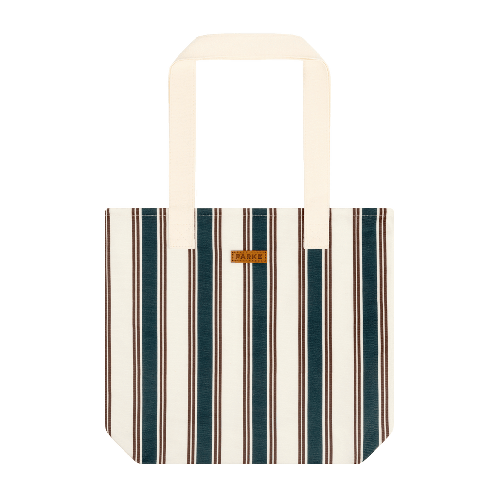 Holiday Striped Tote -eggnog stripe