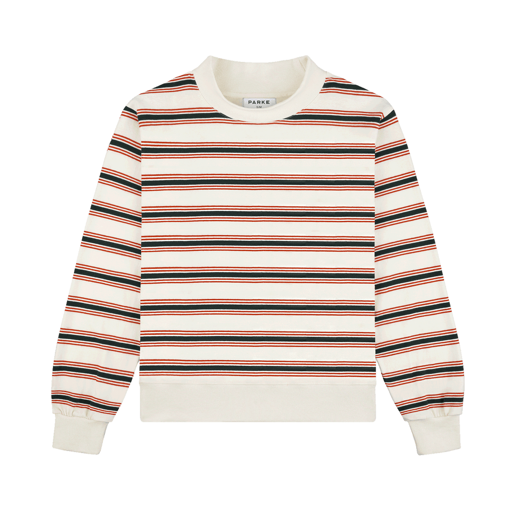 Holiday Striped Pullover -eggnog stripe