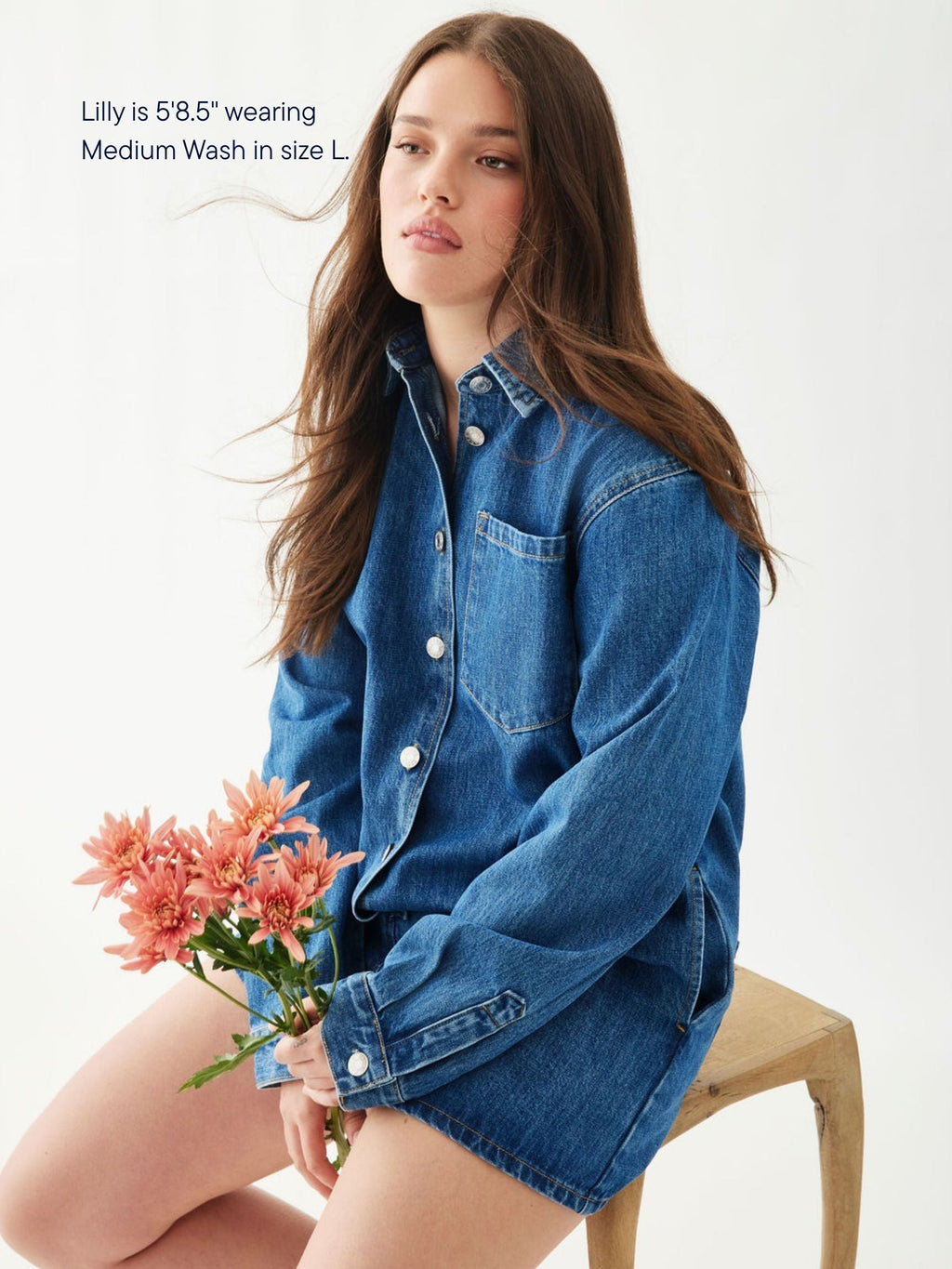 Long Sleeve Denim Romper
