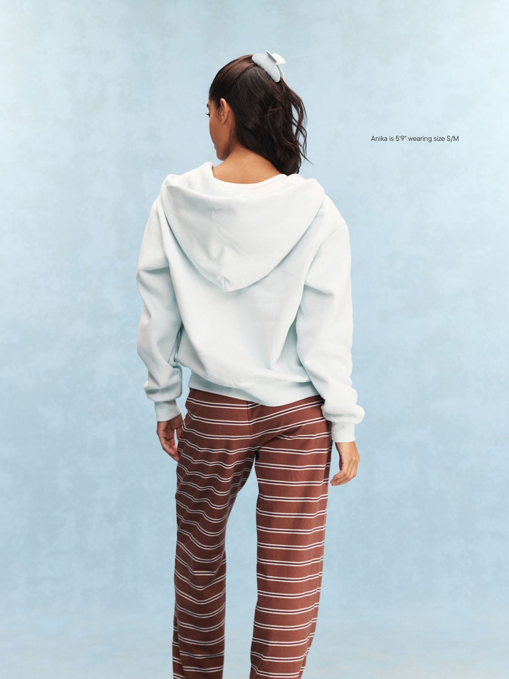 Monochrome Varsity Zip Up Hoodie