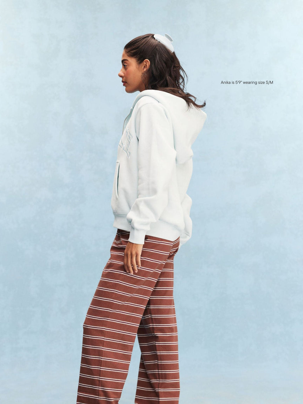 Monochrome Varsity Zip Up Hoodie