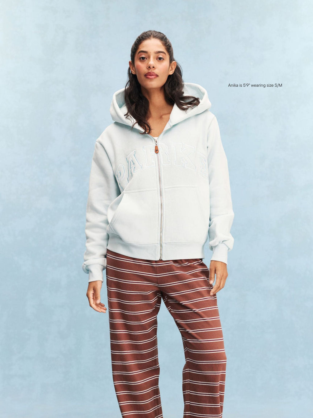 Monochrome Varsity Zip Up Hoodie