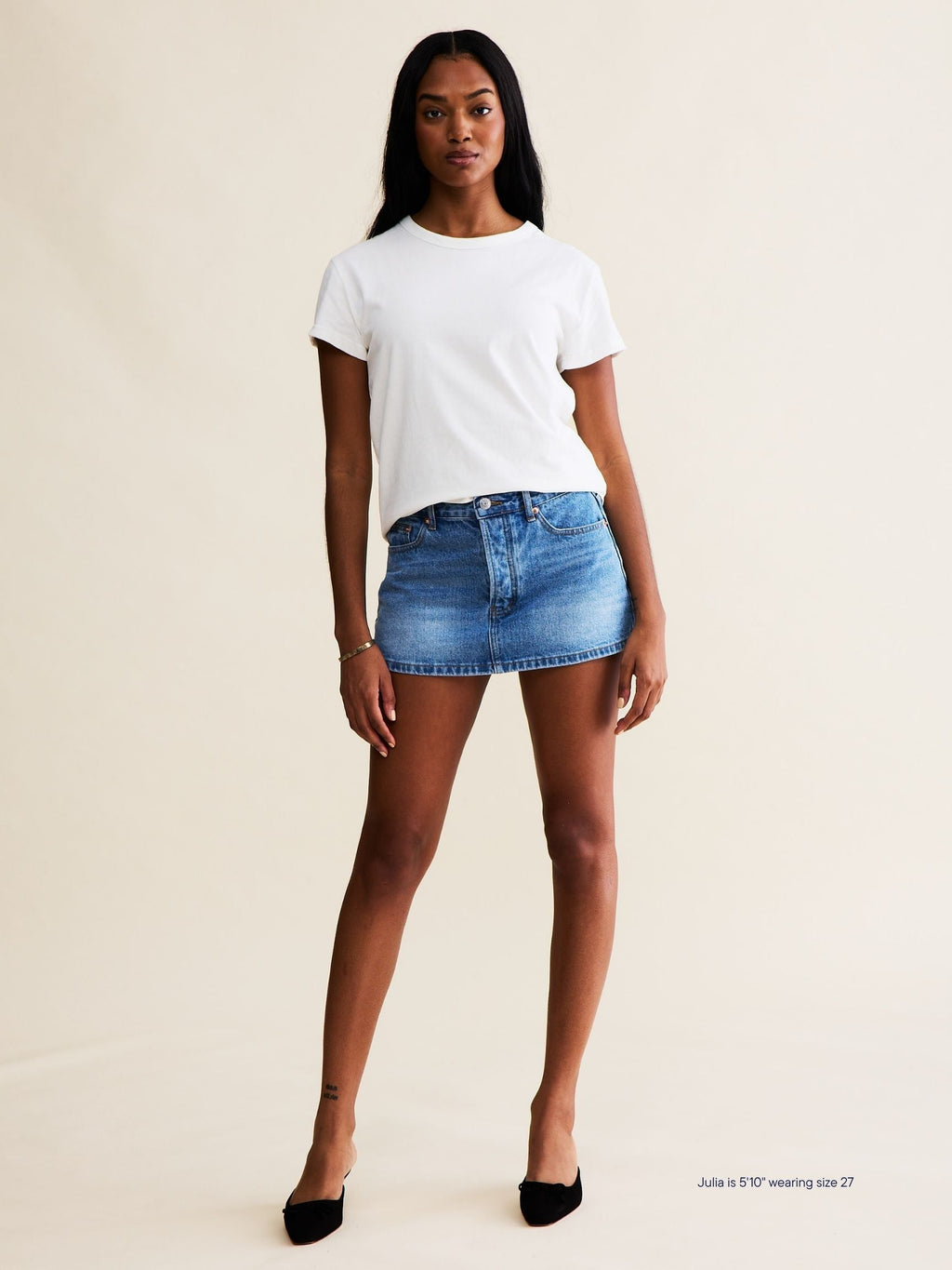 Finished Denim Mini Skirt