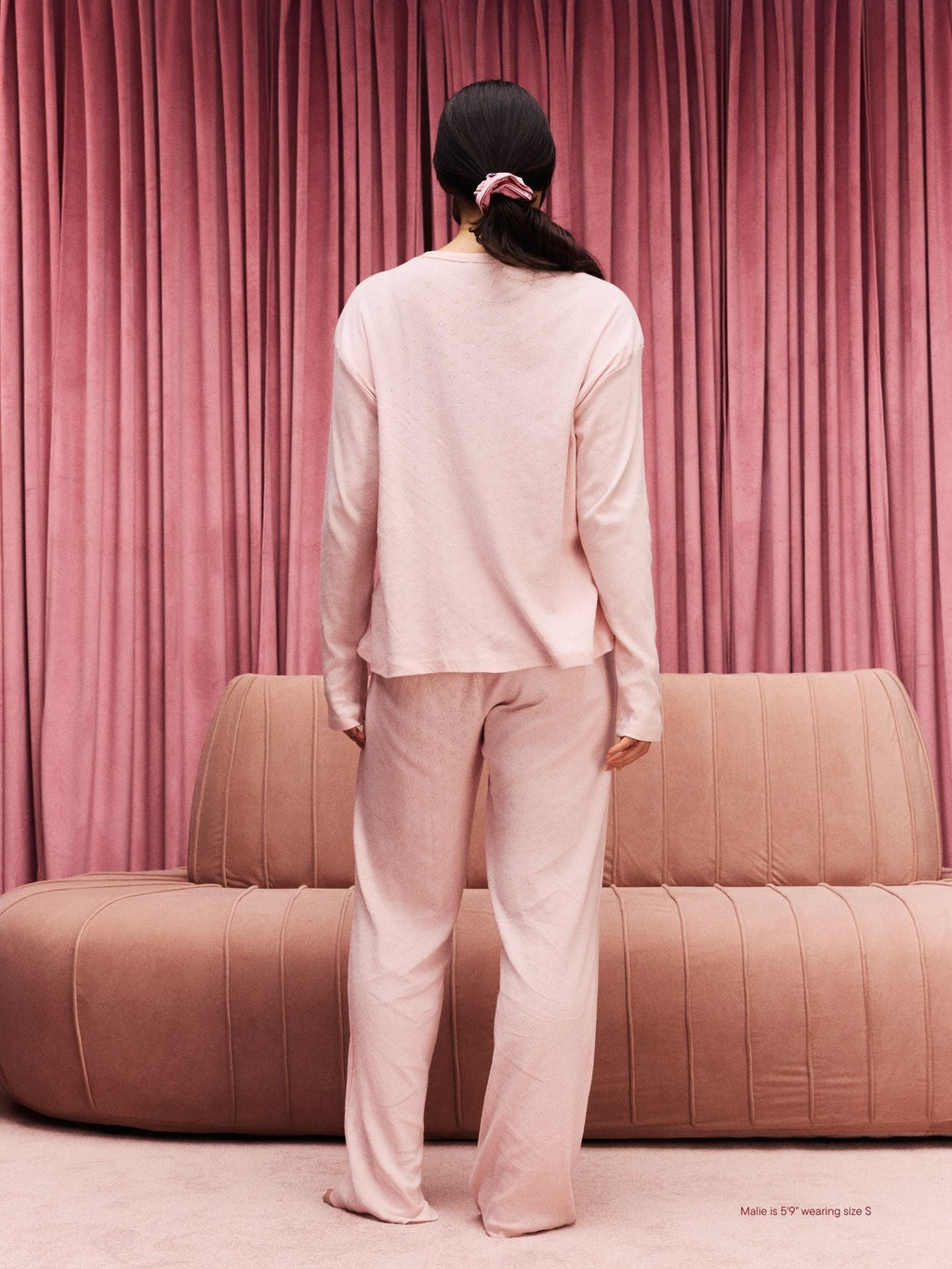 Heart Pointelle Long Sleeve - Peony