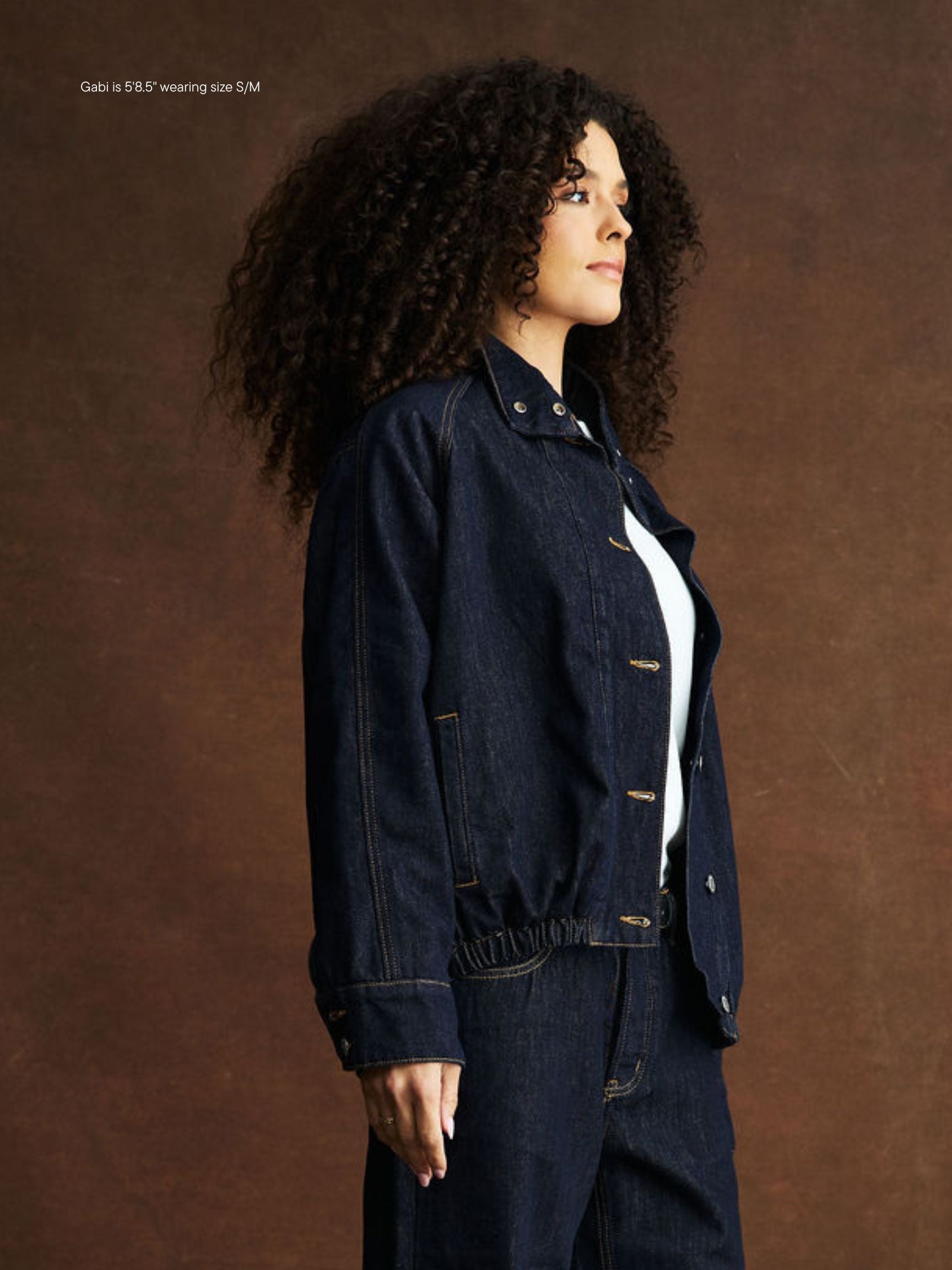 Lined Denim Bomber Jacket