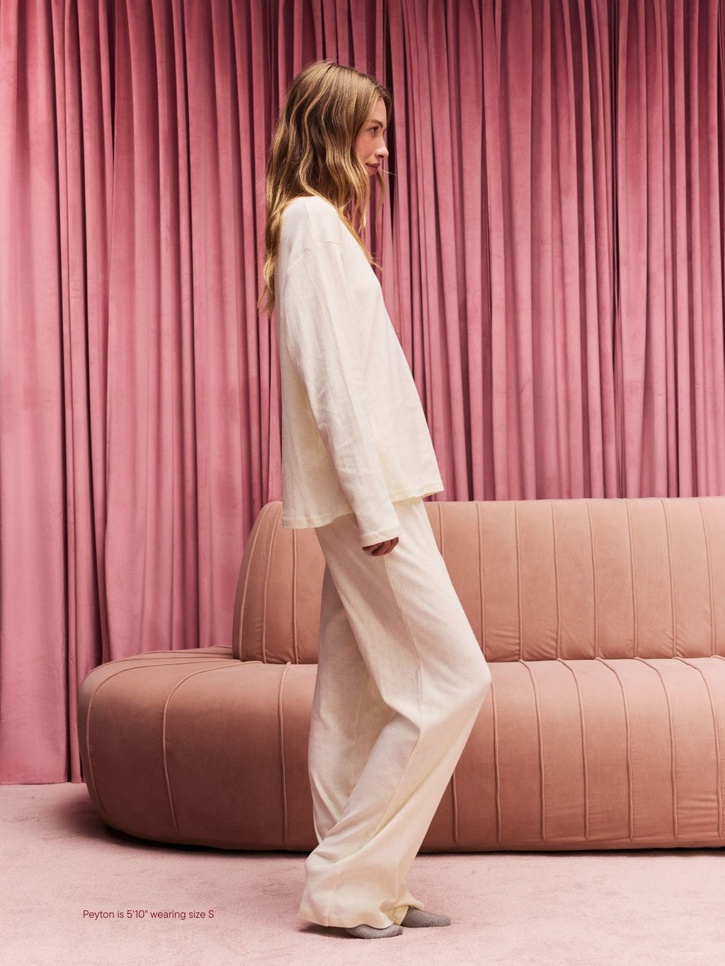 Heart Pointelle Boxer Pants - Cream