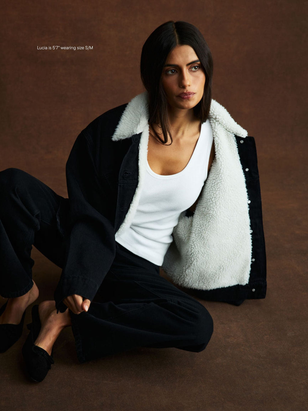 Oversized Sherpa Lined Denim Jacket