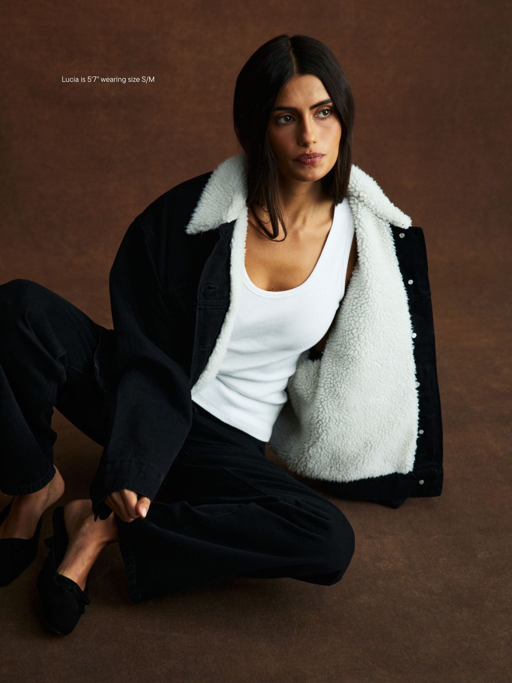 Oversized Sherpa Lined Denim Jacket