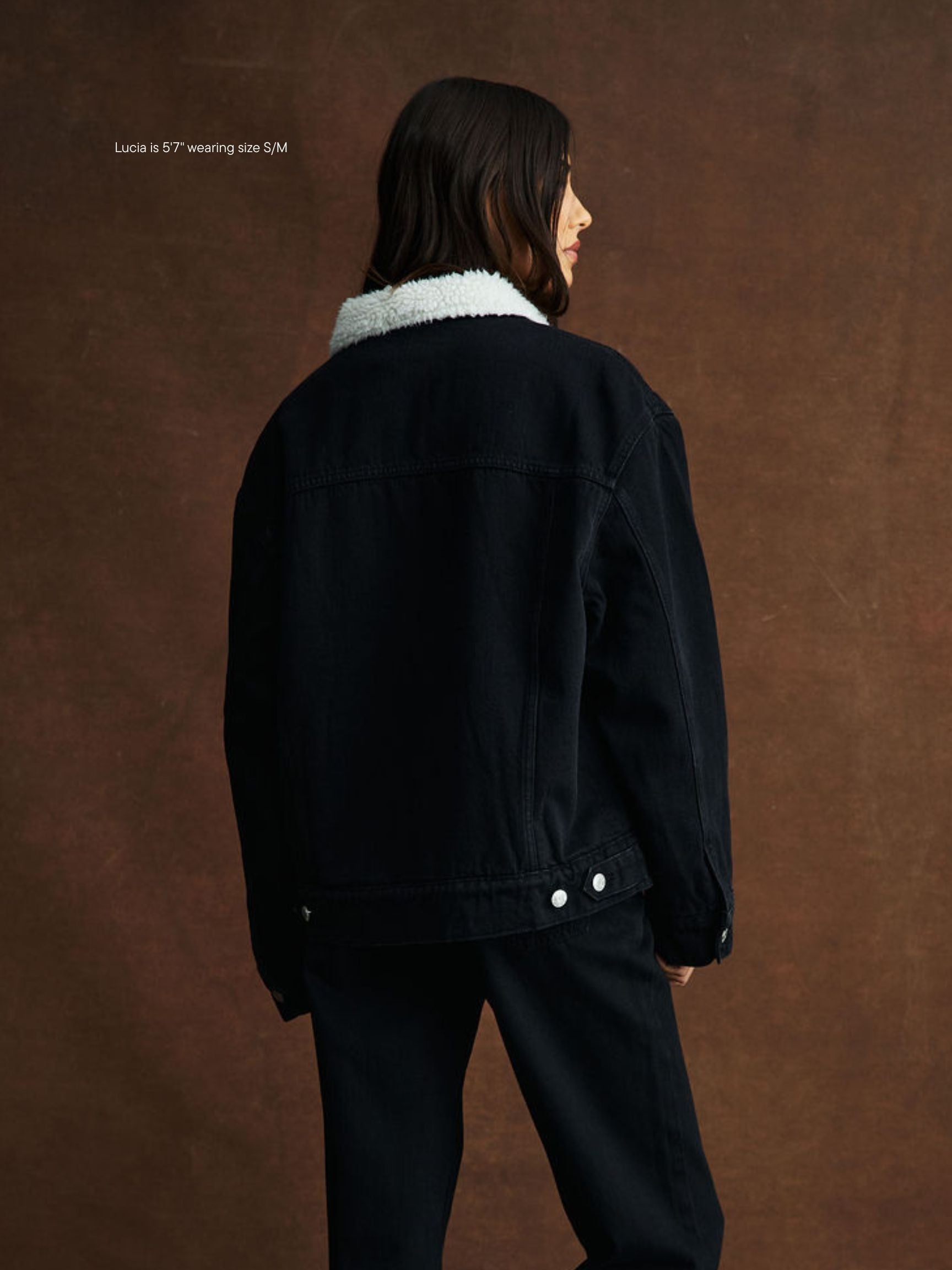 Oversized Sherpa Lined Denim Jacket