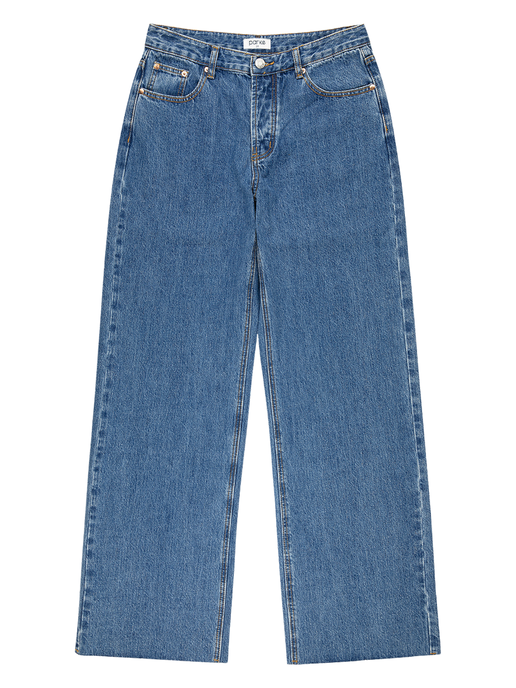 flat lay low rise baggy jean -medium wash