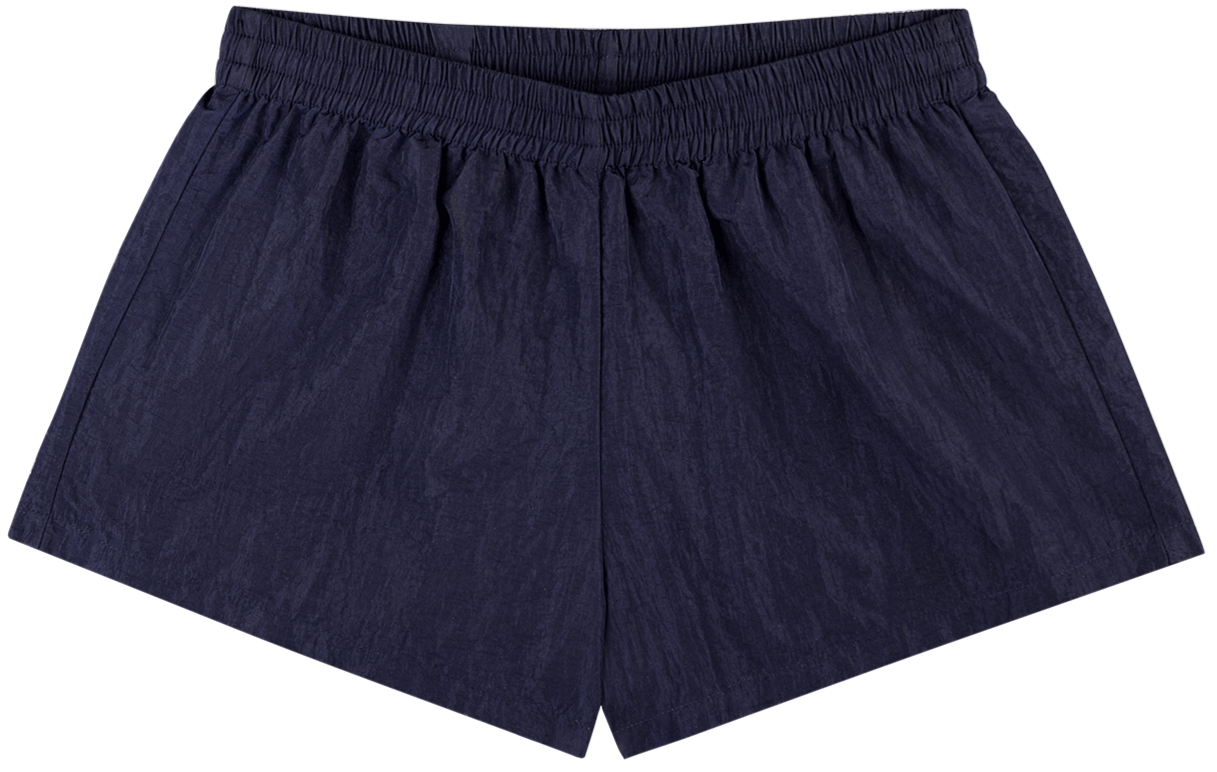 nylon mini shorts -navy