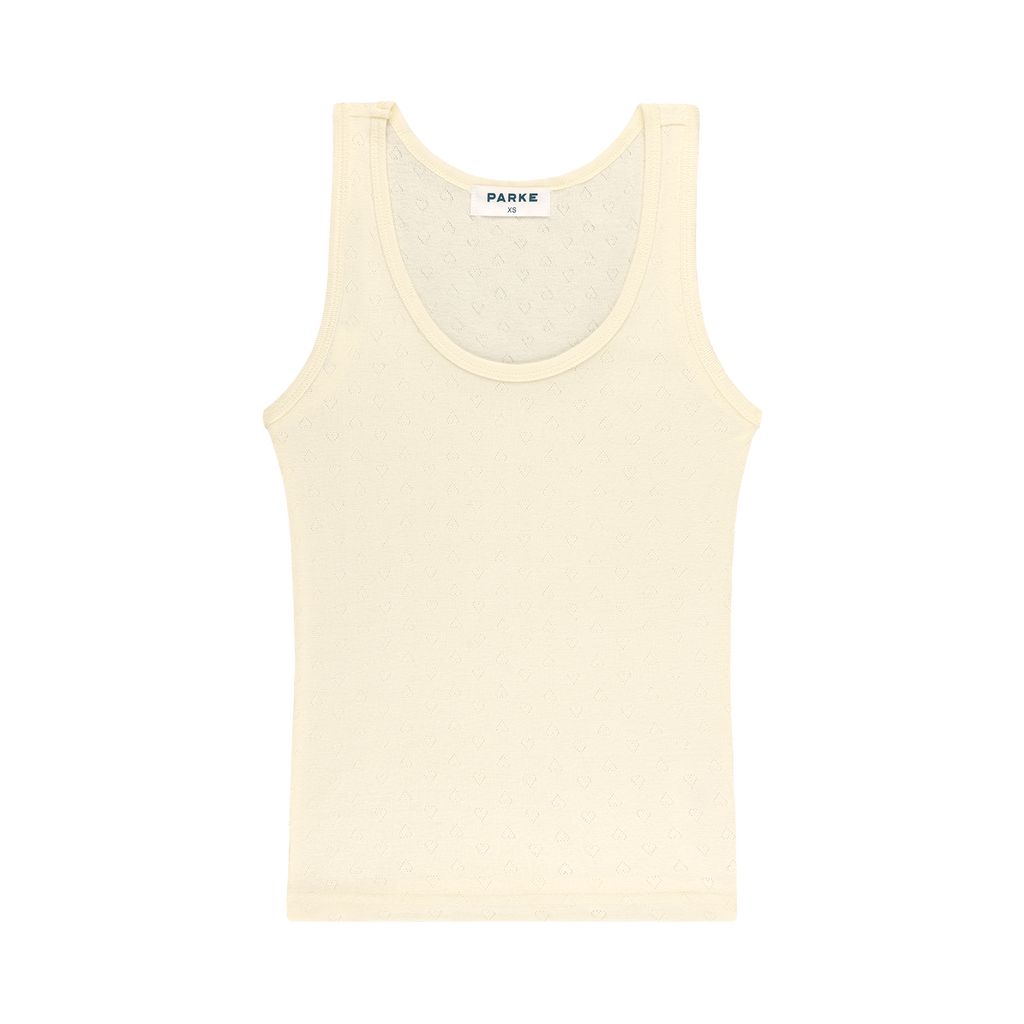 Heart Pointelle Tank -cream