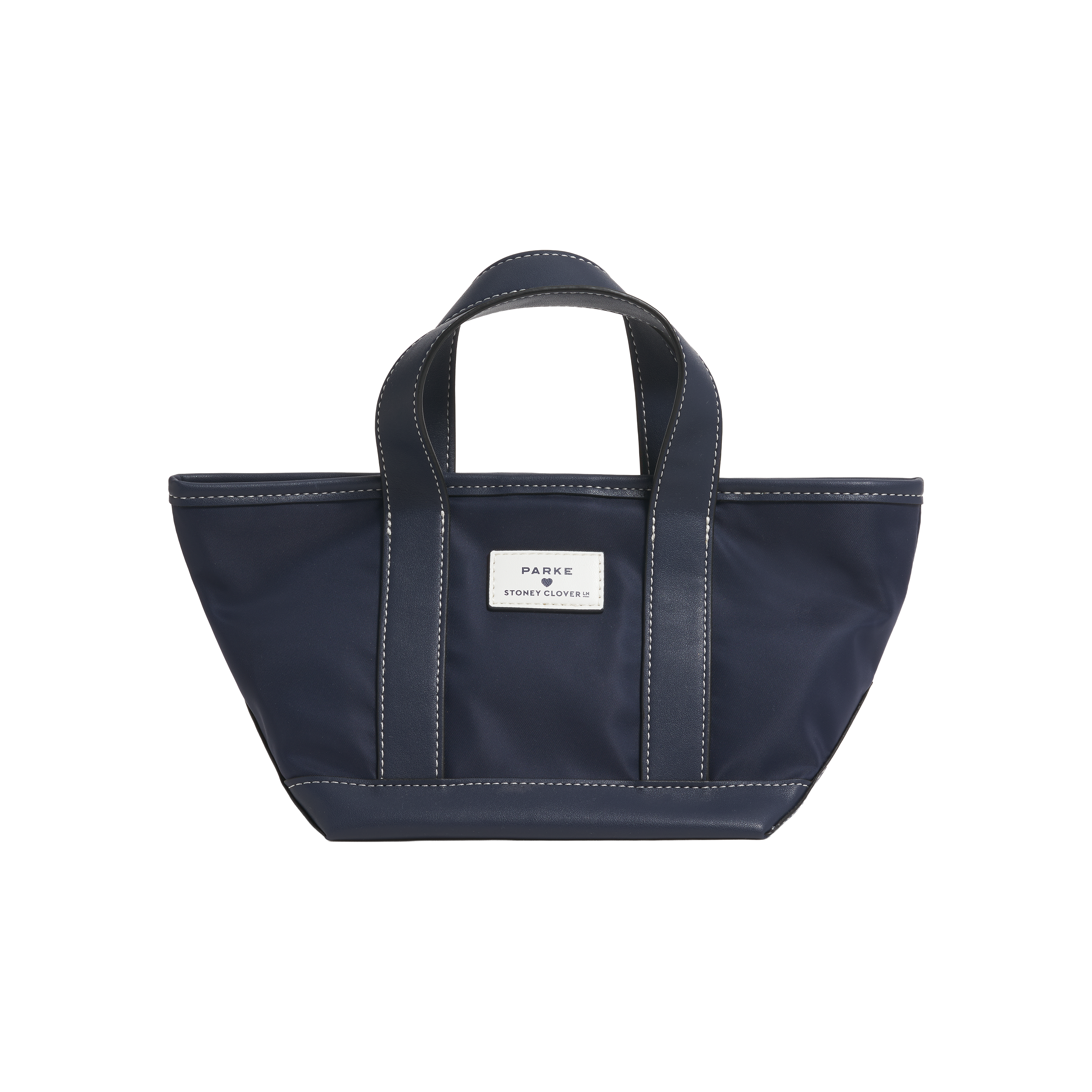 stout tote flat lay -sapphire nylon