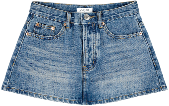 denim mini skirt -medium wash