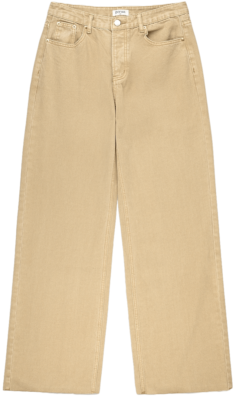 flat lay low rise baggy jean - camel