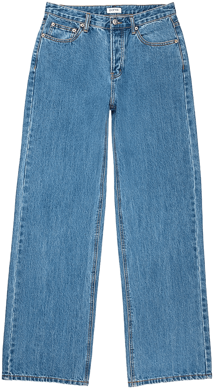med wash classic straight jean flat lay -medium wash