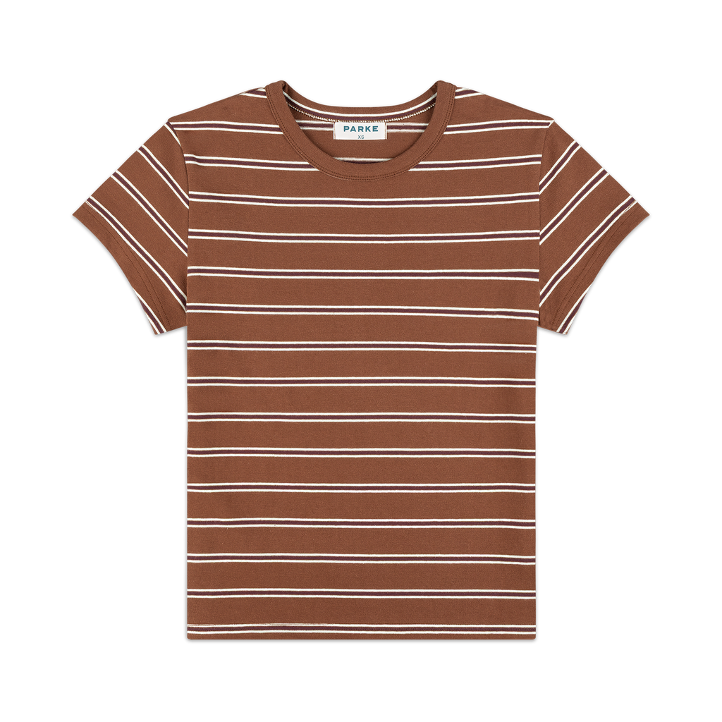 Striped Cotton T-Shirt -tonal stripe