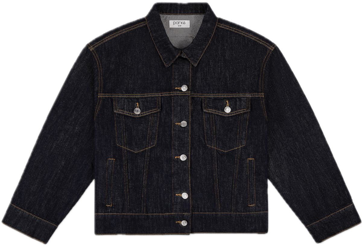 oversized jean jacket -dark wash