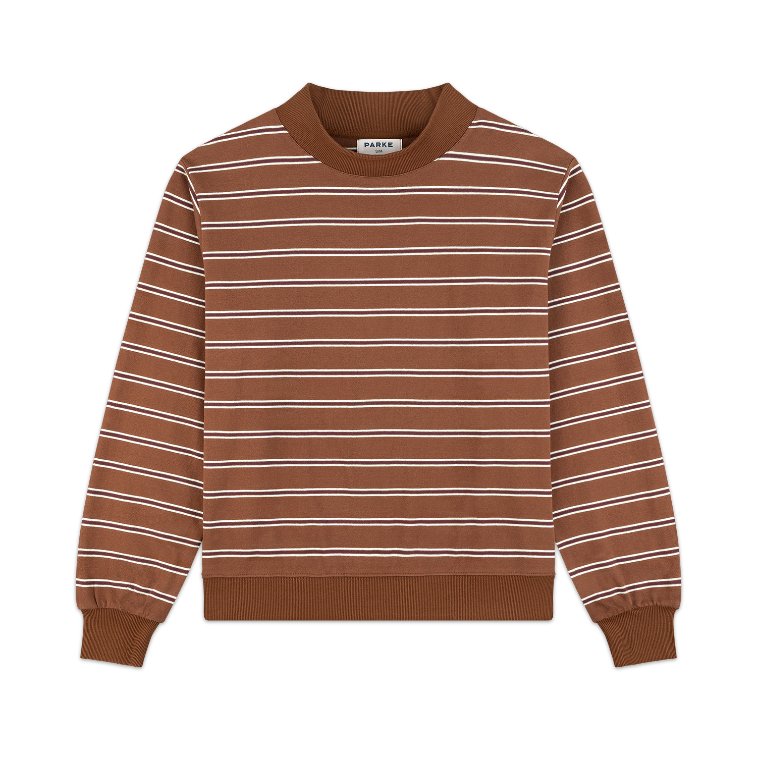 Striped Mockneck Pullover -tonal stripe