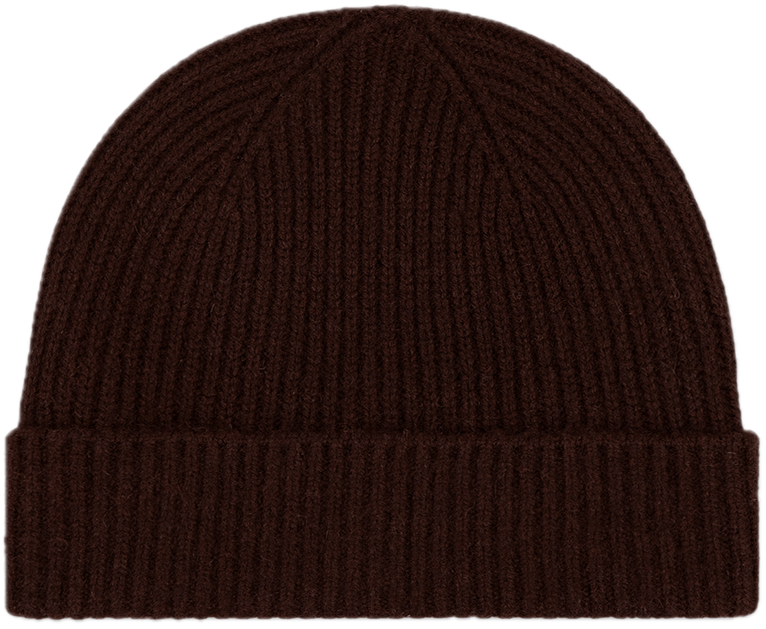 chocolate cashmere hat flat lay - chocolate