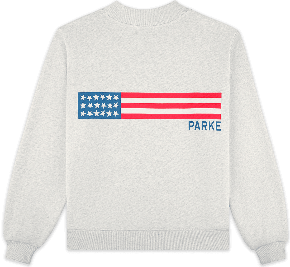 stars and stripe mockneck -heather grey