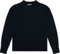 cotton crew sweater -navy