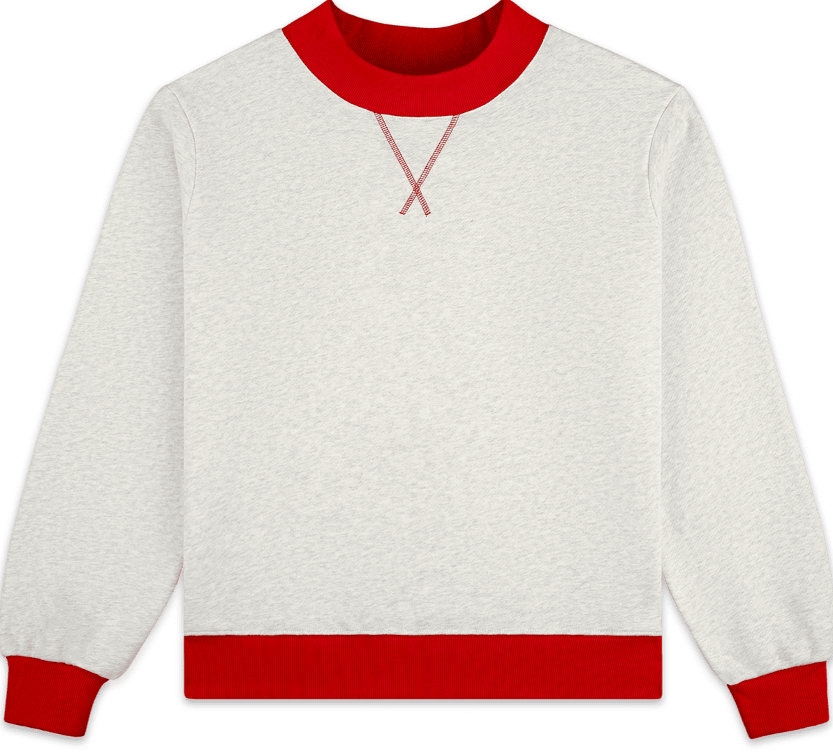 two tone classic mockneck -heather grey