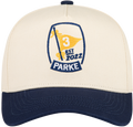 birthday flag hat -cream + navy