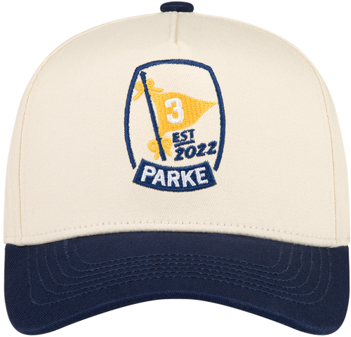 birthday flag hat -cream + navy