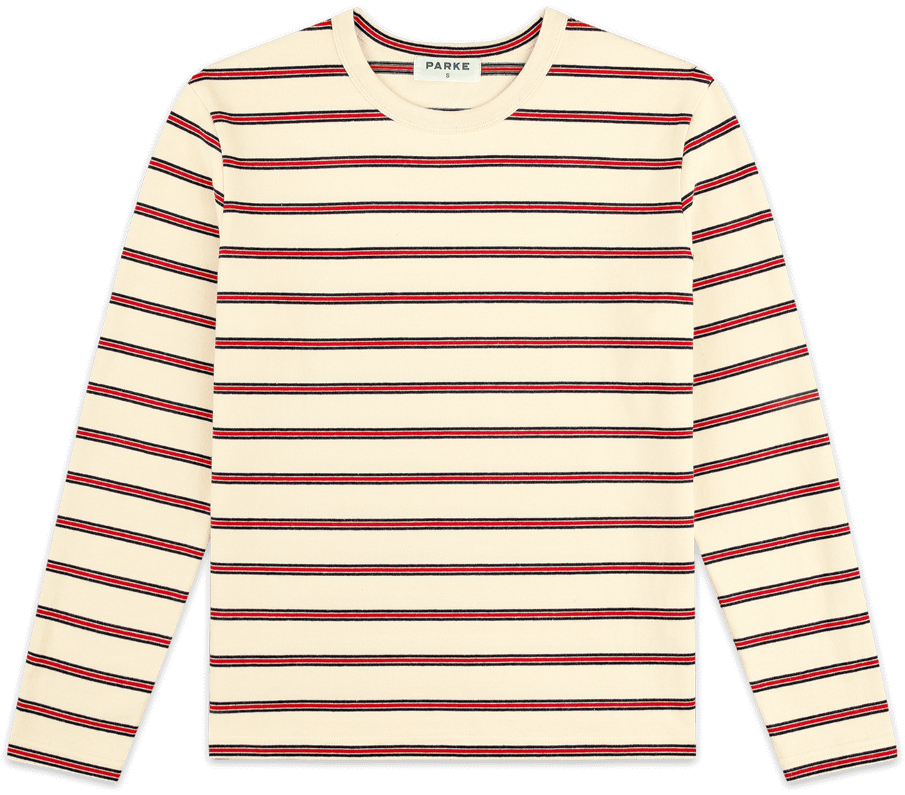 long sleeve striped tee -firecracker stripe