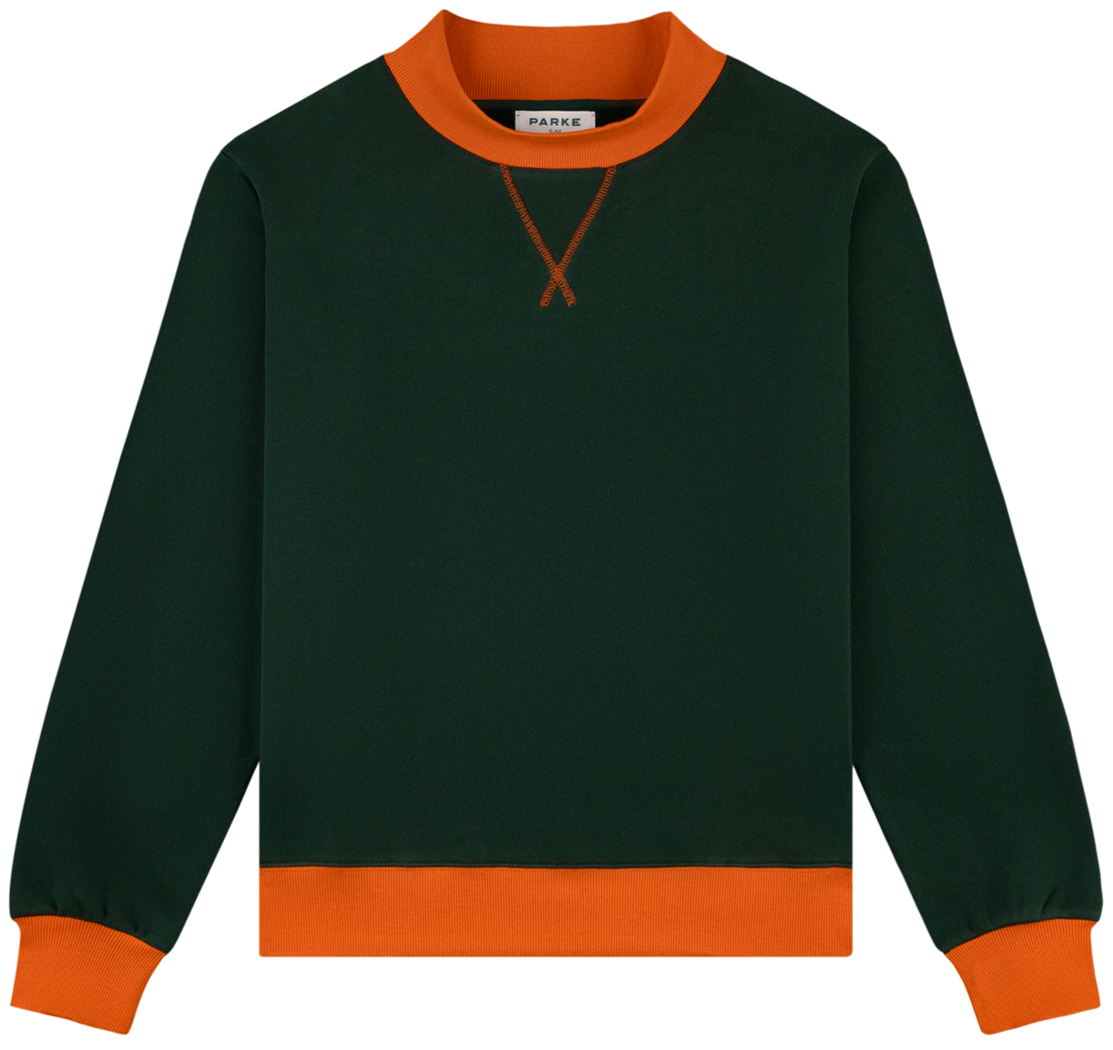 two tone classic mockneck -forest + amber