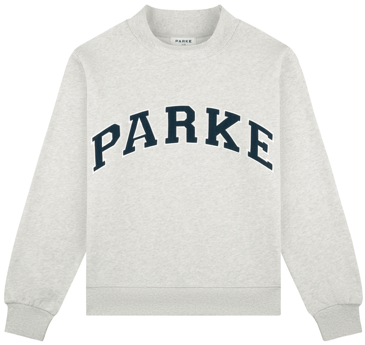 back to school varsity mockneck -heather grey + white