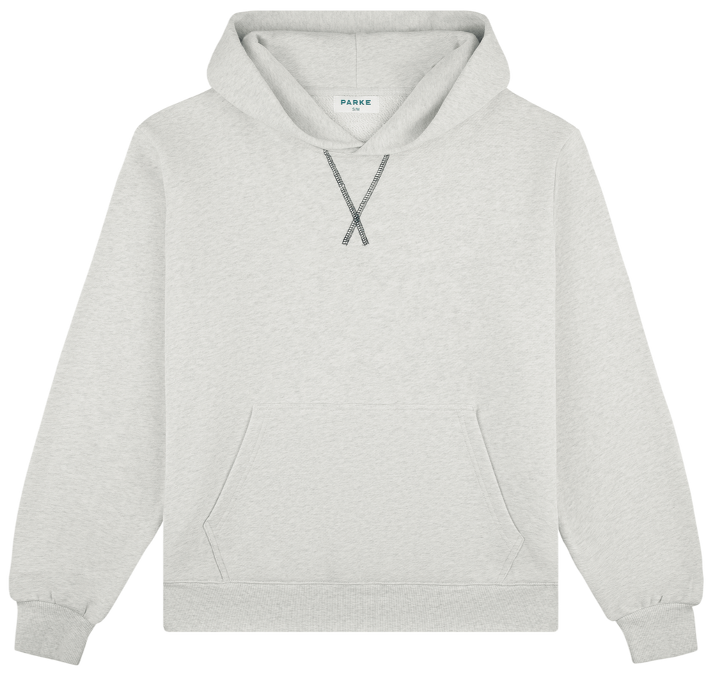 classic hoodie flat lay -heather grey