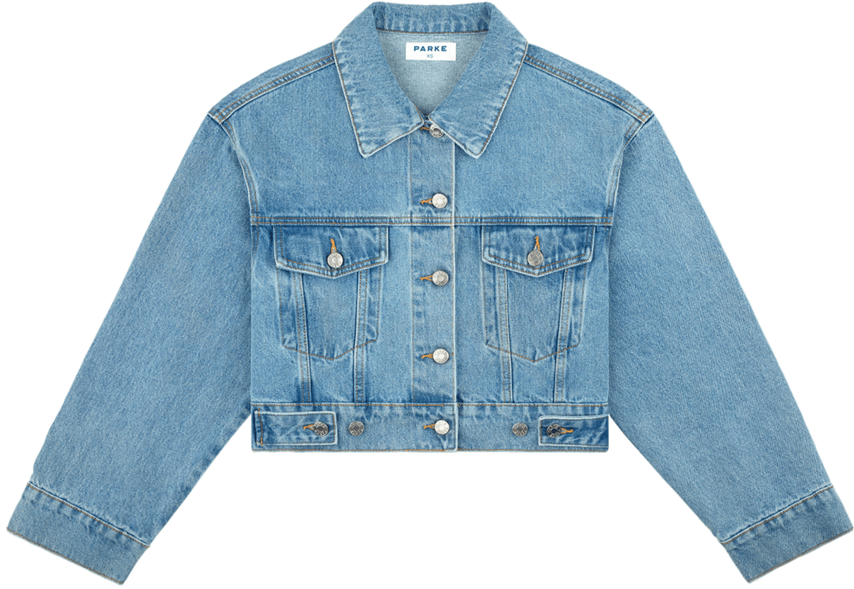 adjustable denim jacket -vintage wash