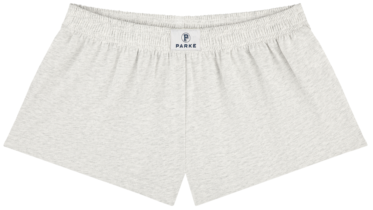 cotton boxer short flat lay -heather grey