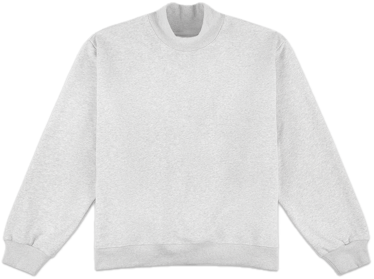 turtleneck sweatshirt flat lay - classic grey