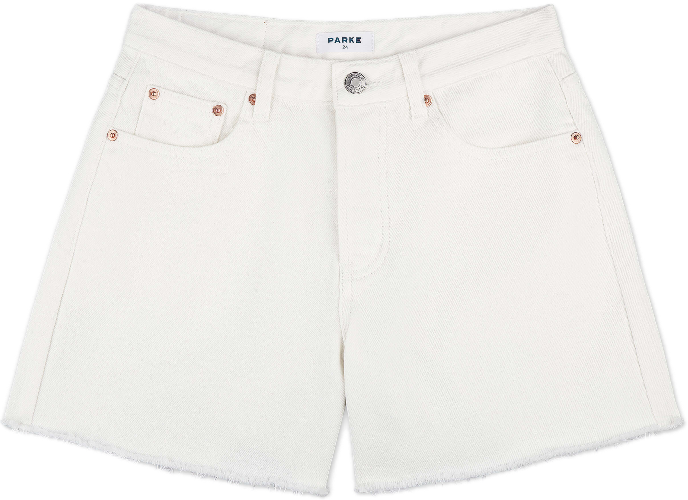 long baggy shorts flat lay -white