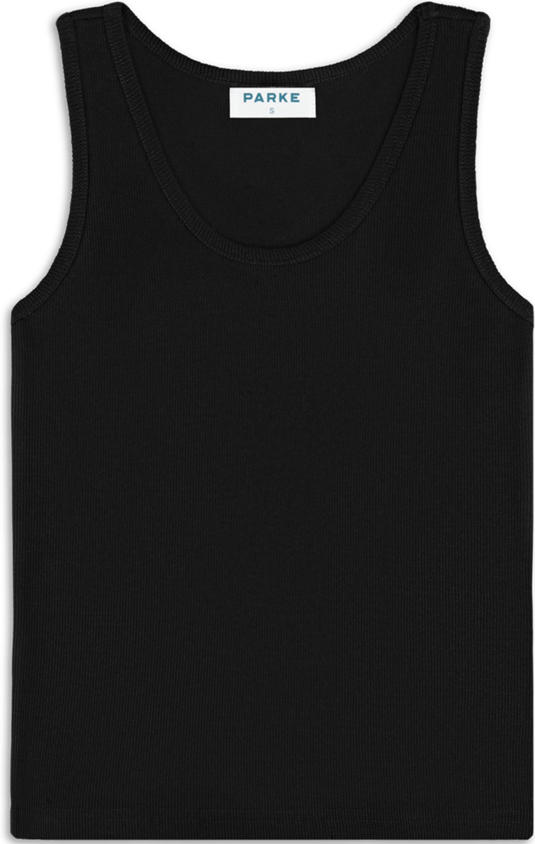 black classic tank flat lay -black