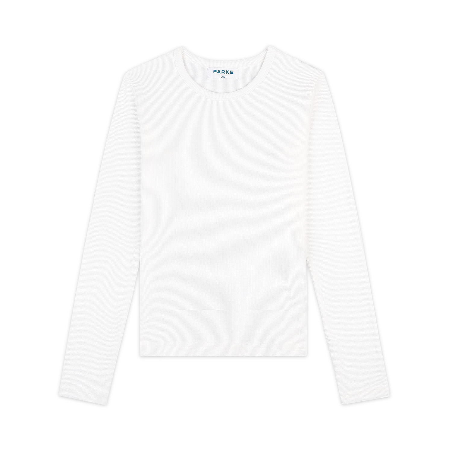Ribbed Long Sleeve T-Shirt -white
