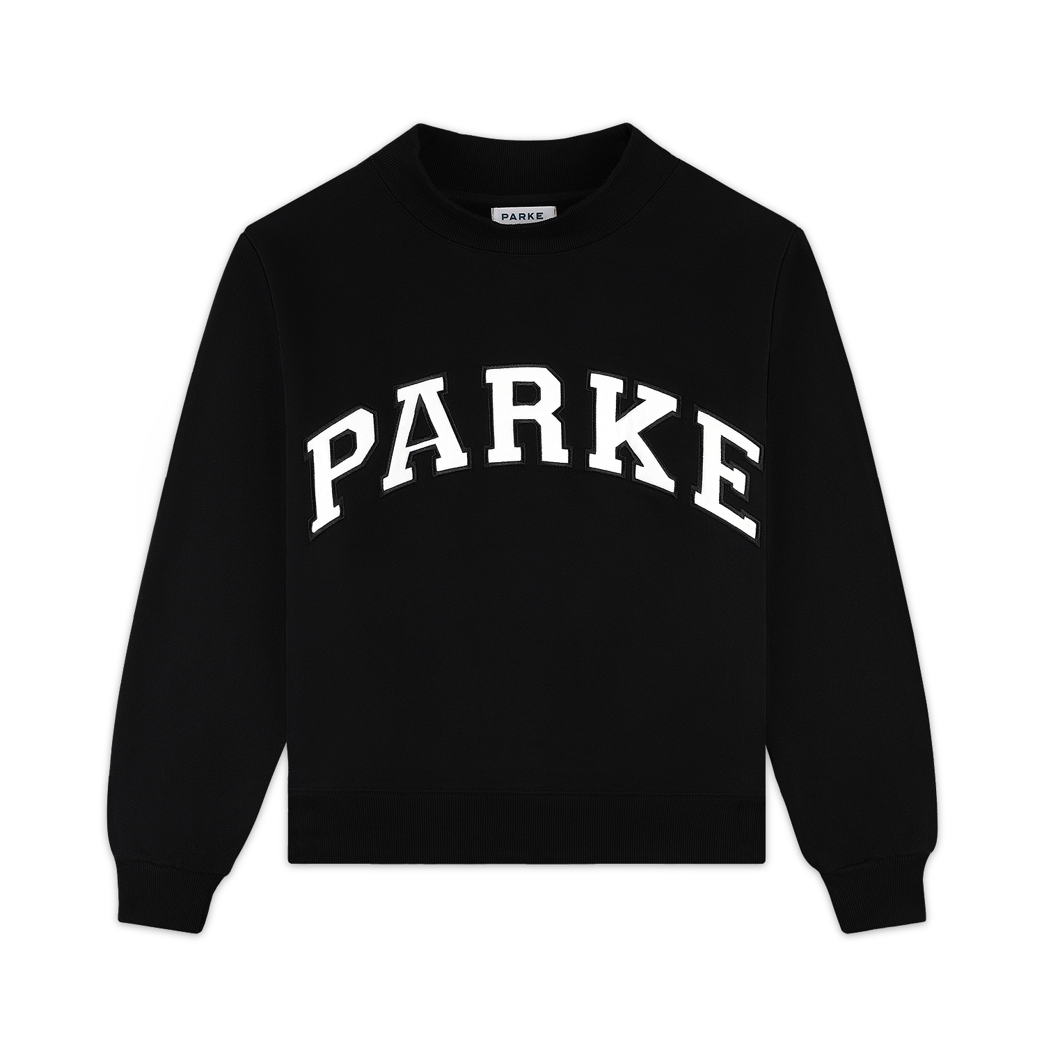 Nostalgia Varsity Mockneck -black + white (black thread)