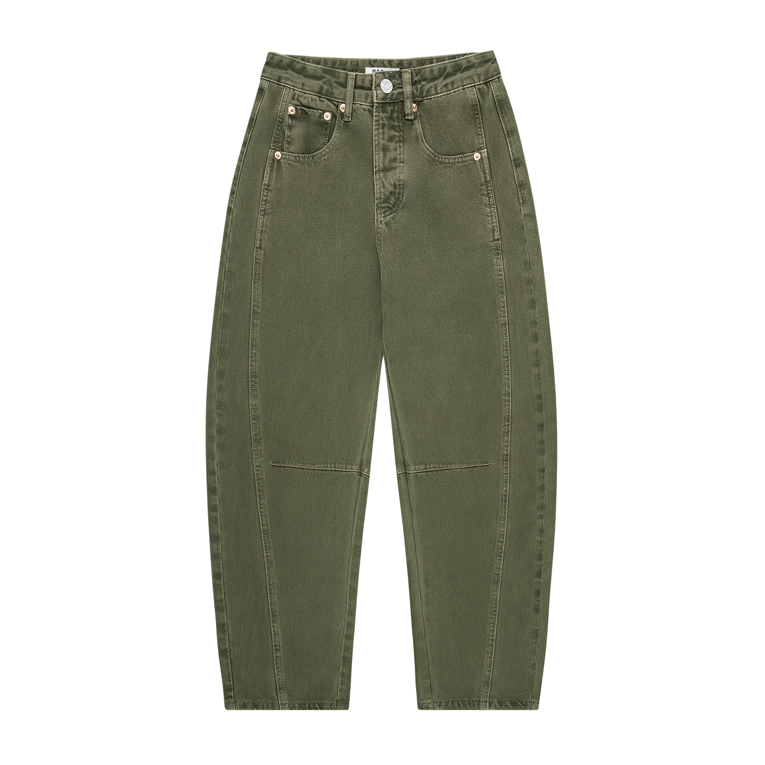 horseshoe jean flat lay -olive