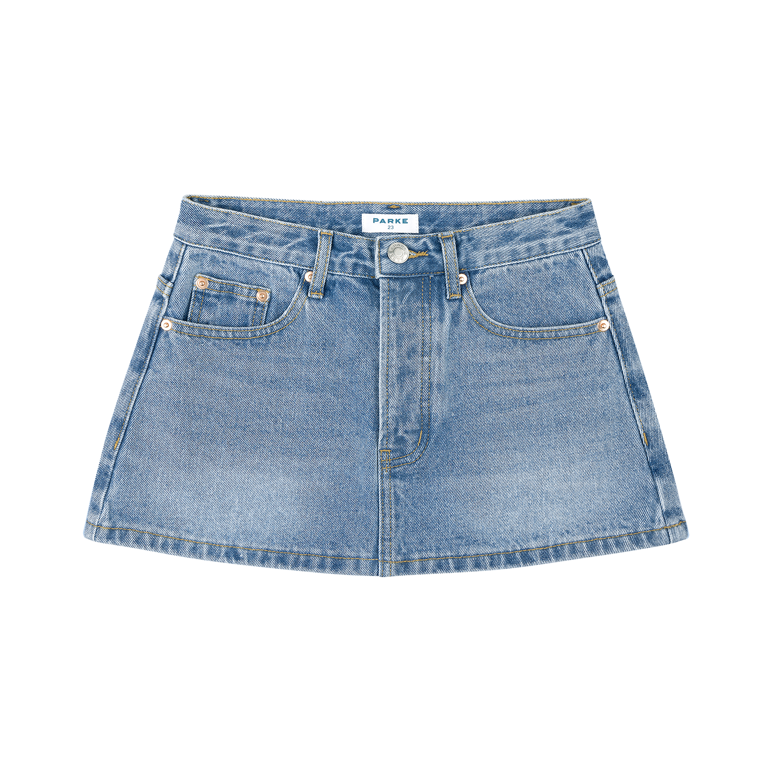 denim mini skirt -vintage wash