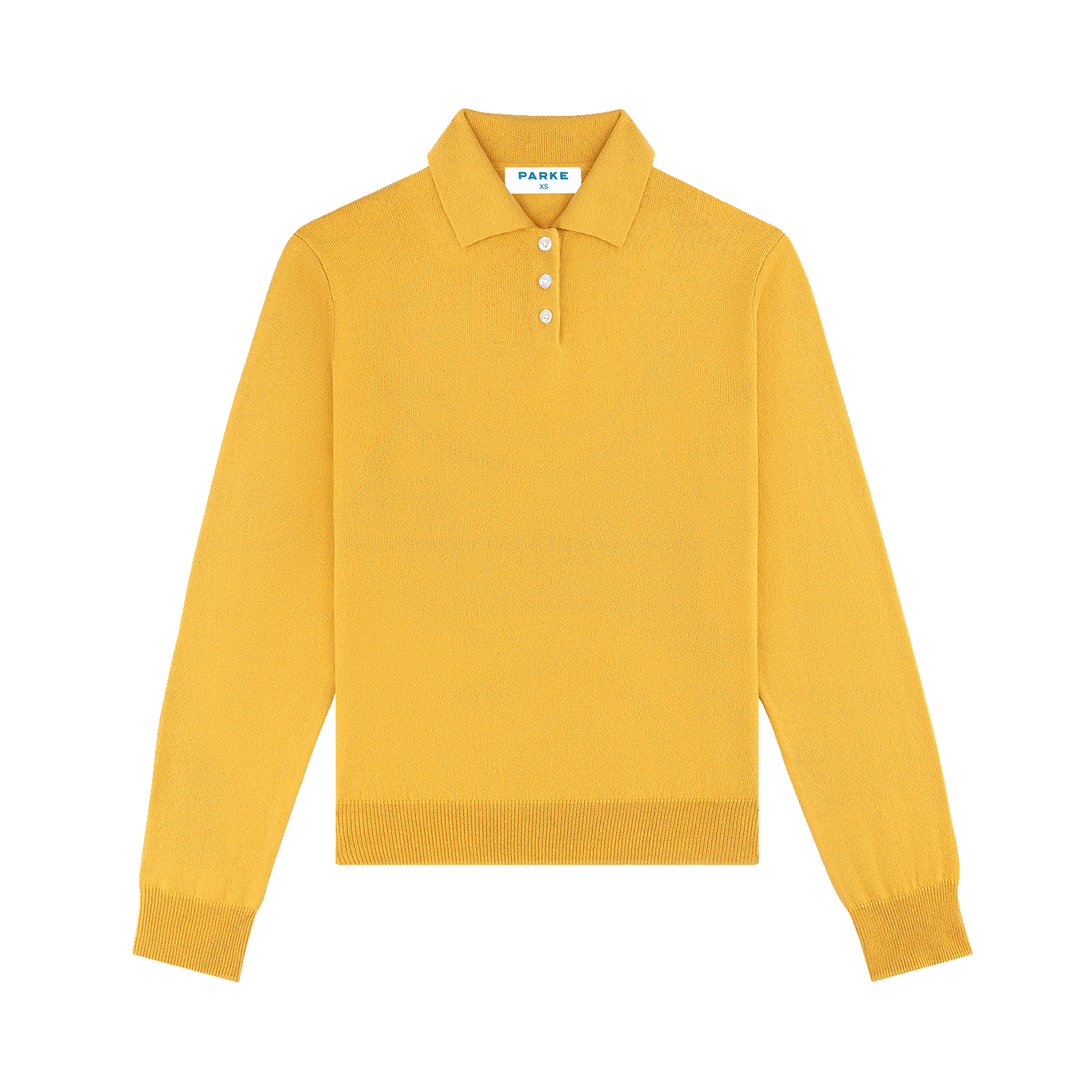 long sleeve classic polo sweater -marigold